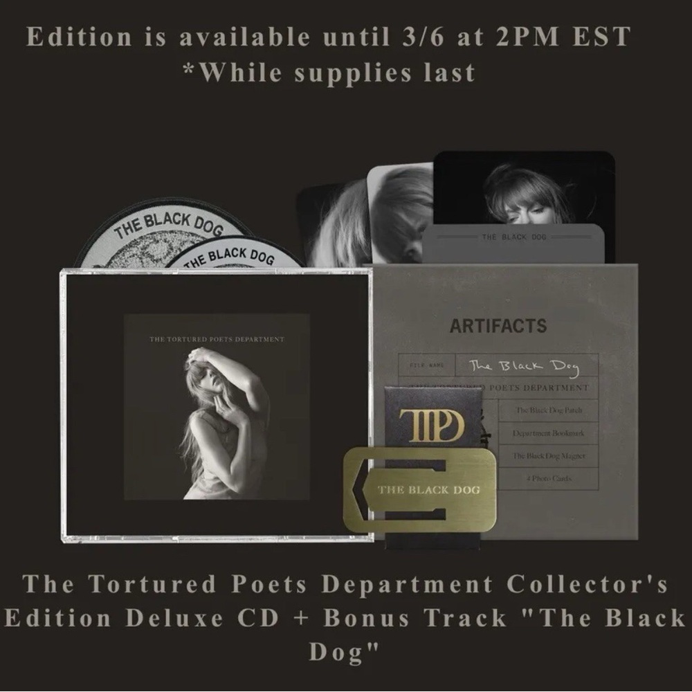 The Tortured Poets Department Collector's Edition Deluxe CD - The Black Dog